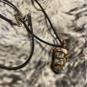 Wire Wrapped Stone Pendant Necklace
